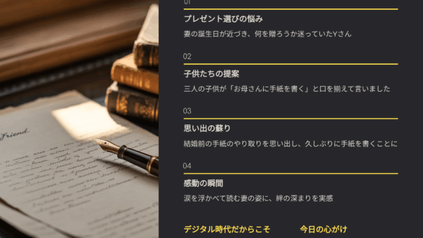 ひとり朝礼9月24日【職場の教養】妻への手紙