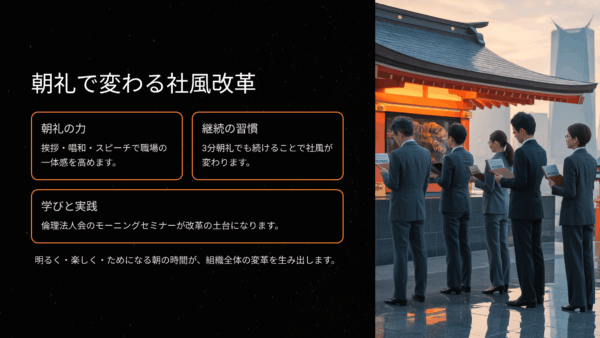岡山で話題の社風改革方法｜従業員のやる気を引き出す朝礼の力