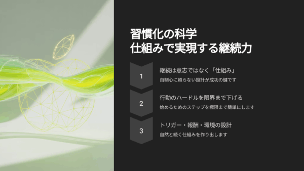 習慣化できない理由は意志力じゃない｜続く人がやっている仕組みと習慣術